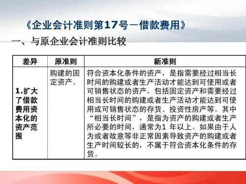准则17号-借款费用