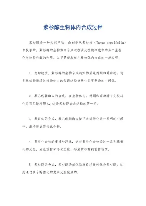 紫杉醇生物体内合成过程