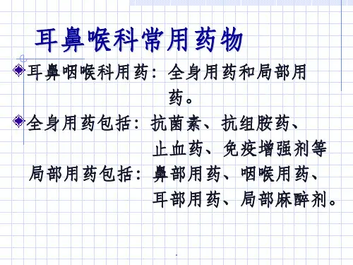 耳鼻喉科常用药物
