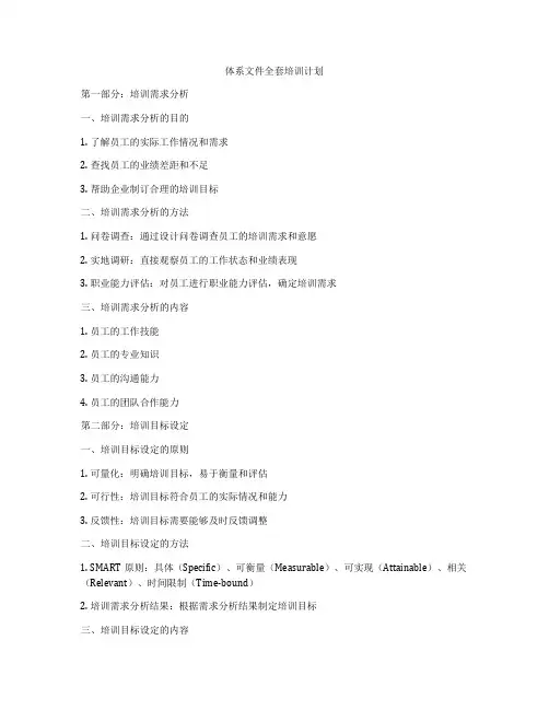 体系文件全套培训计划