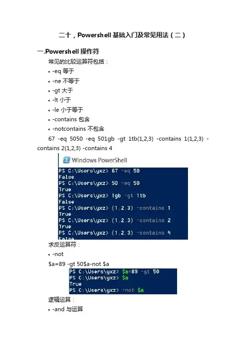 二十，Powershell基础入门及常见用法（二）
