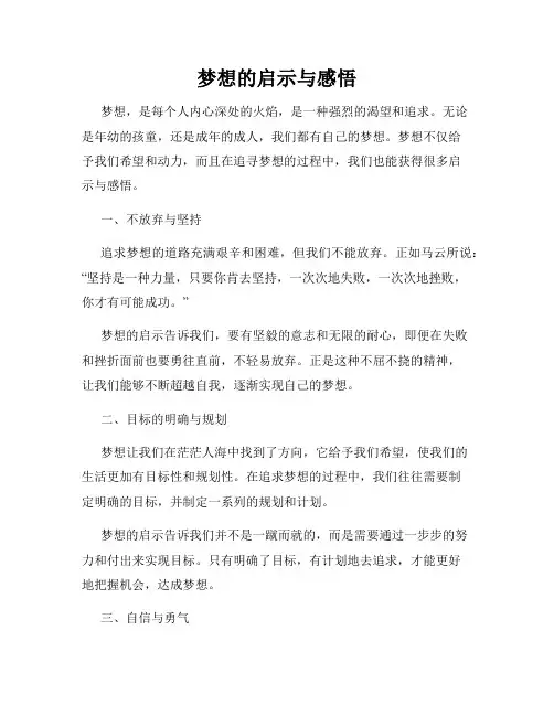 梦想的启示与感悟