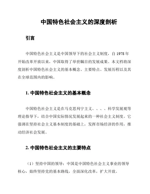 中国特色社会主义的深度剖析