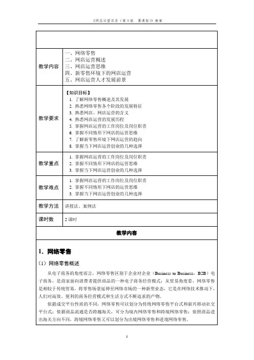 网店运营实务教案