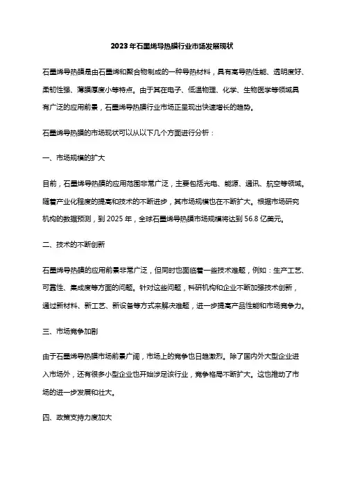 2023年石墨烯导热膜行业市场发展现状