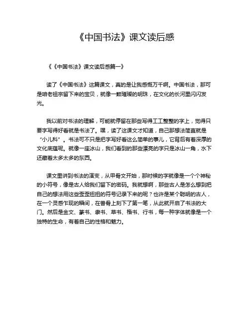《中国书法》课文读后感