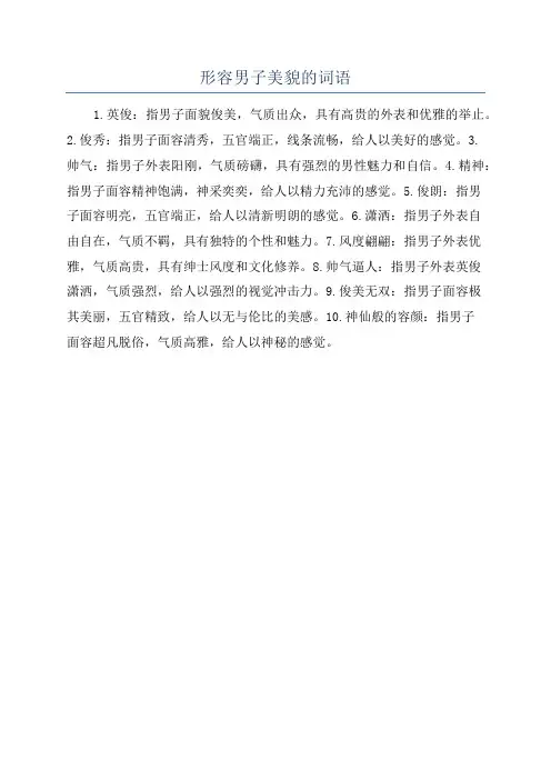 形容男子美貌的词语