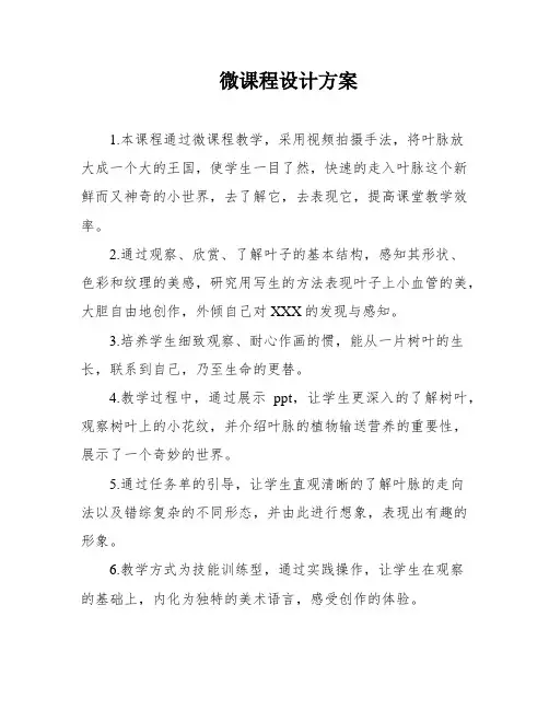 微课程设计方案