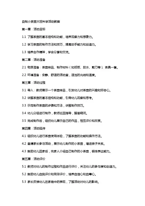 自制小茶壶大班科学活动教案