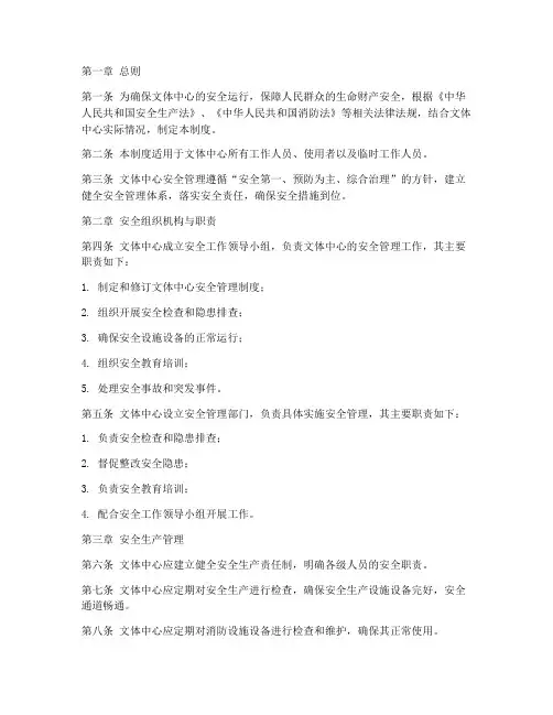 文体中心安全管理制度