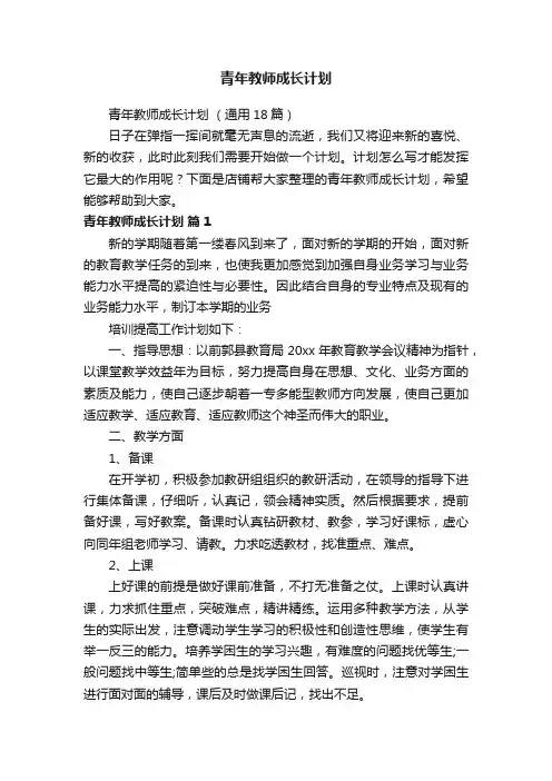 青年教师成长计划