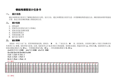 2011钢结构课程设计任务书(08级)