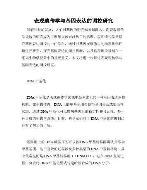 表观遗传学与基因表达的调控研究