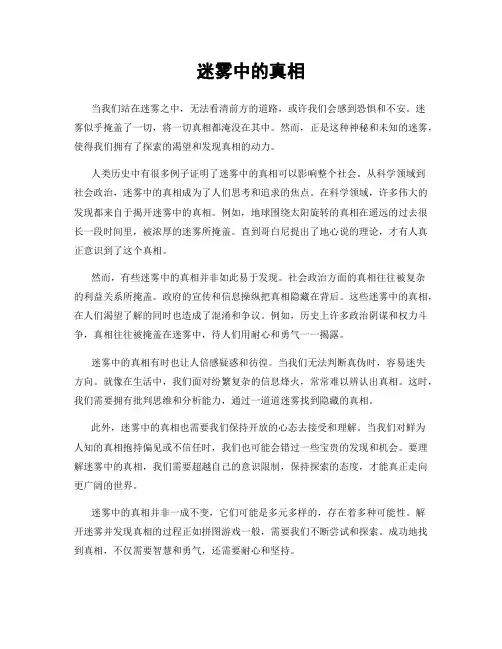 迷雾中的真相