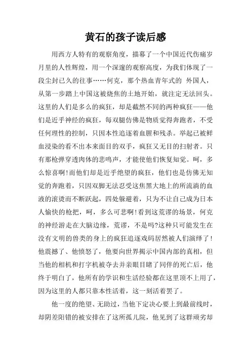 黄石的孩子读后感