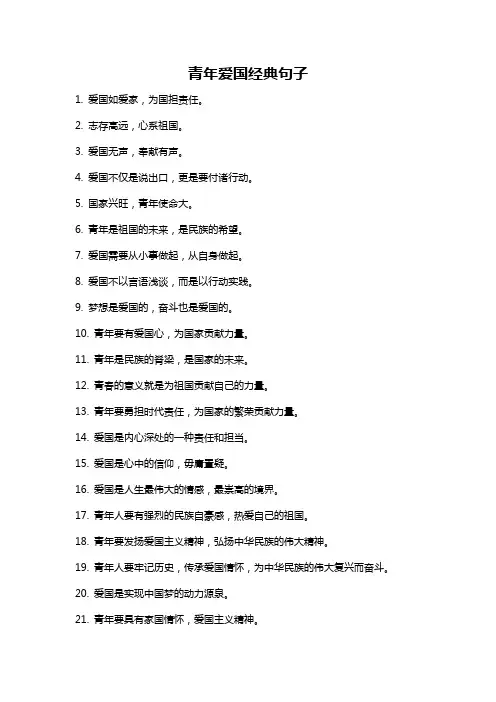 青年爱国经典句子