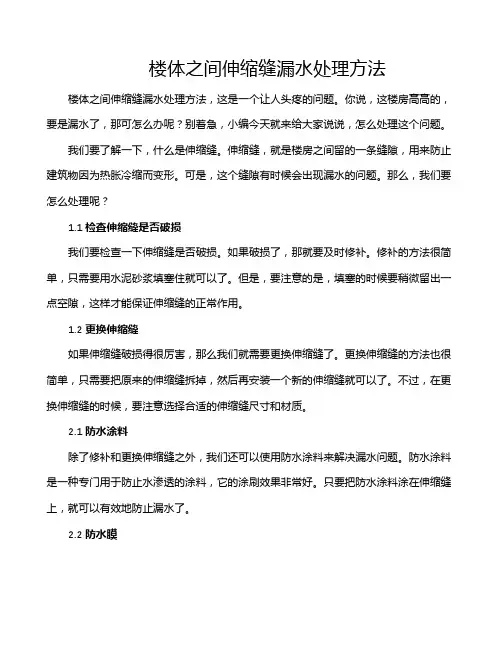 楼体之间伸缩缝漏水处理方法