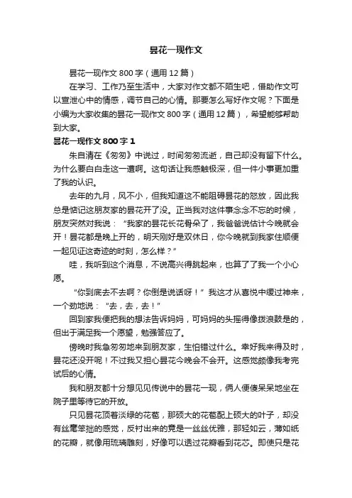昙花一现作文