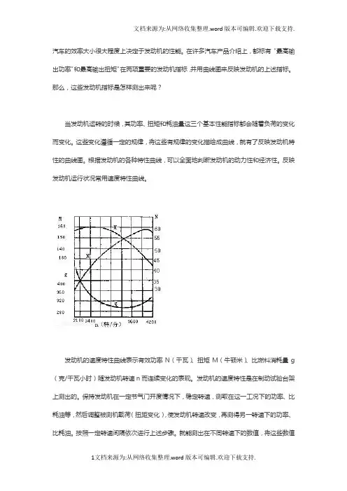 汽油柴油发动外特性关系曲线