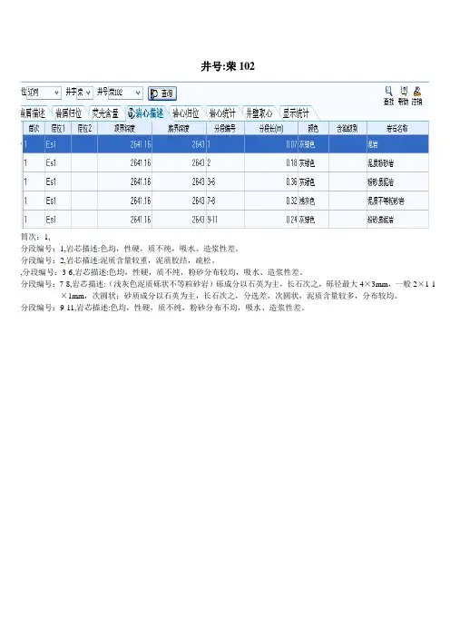 岩心描述