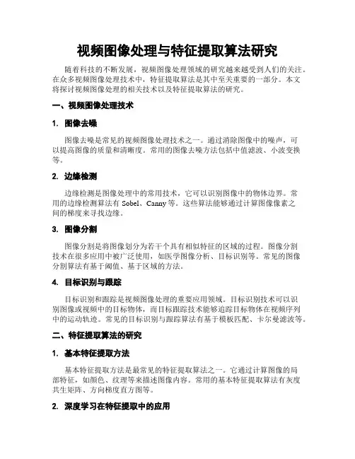 视频图像处理与特征提取算法研究