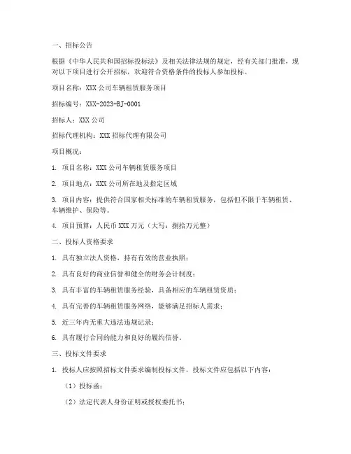 租车_招标文件