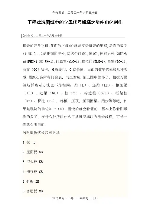 工程图纸中的字母代号
