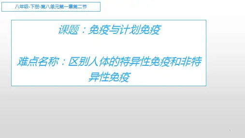 八年级生物下册教学课件-8.1.2免疫与计划免疫1-人教版