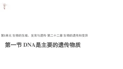 八年级下册生物课件-8.22.1《DNA是主要的遗传物质》课件 苏教版