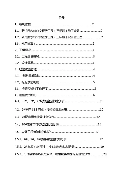 检验批的划分专项方案