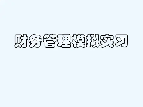 财务管理模拟实验