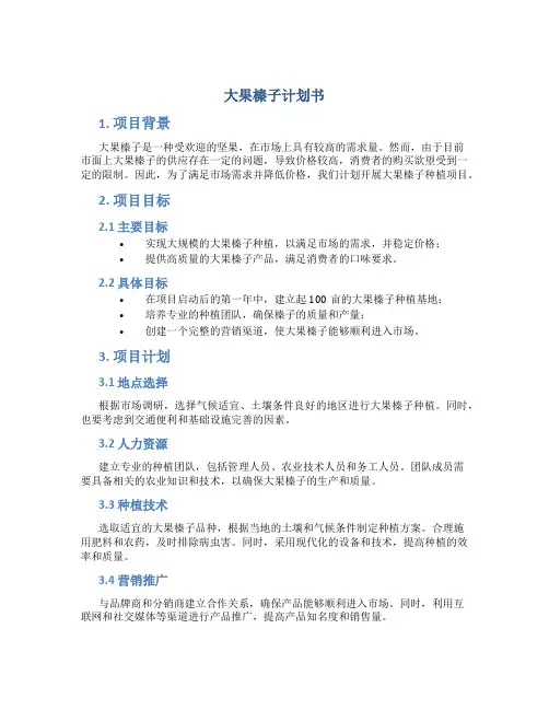 大果榛子计划书