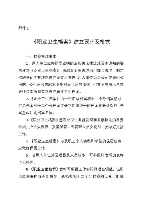 职业卫生全套档案