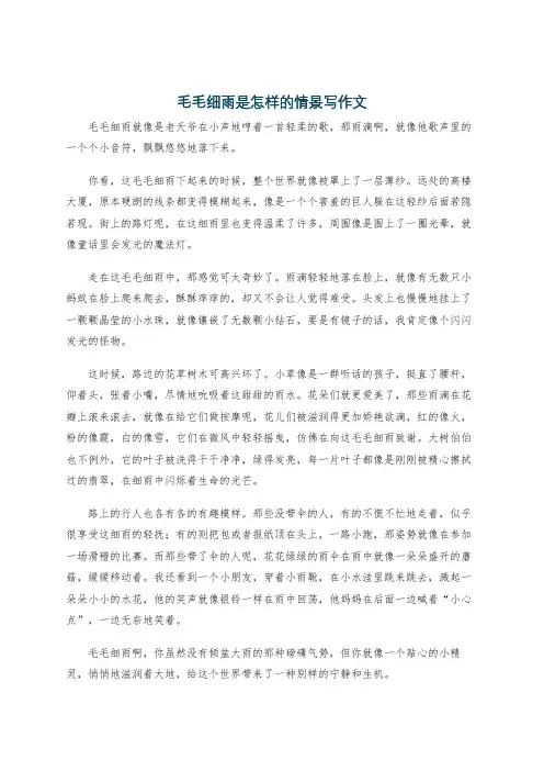 毛毛细雨是怎样的情景写作文