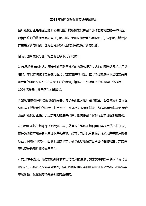2023年图片版权行业市场分析现状