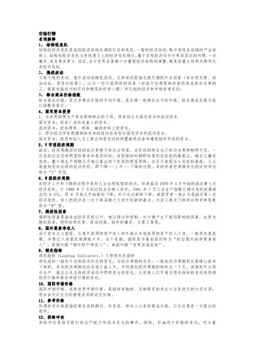 山东财经大学《世界市场行情》课程重点内容及考试