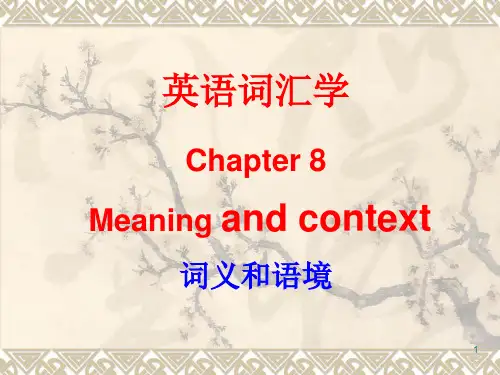 英语词汇学 第八章课件详细版.ppt