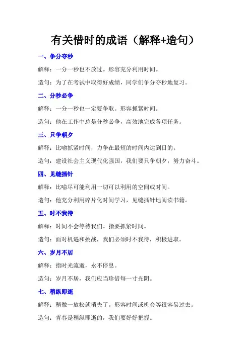 有关惜时的成语(解释+造句)