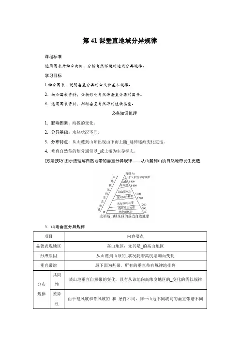 2025届高中地理复习第41课垂直地域分异规律