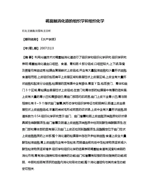 褐菖鲉消化道的组织学和组织化学