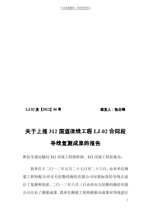 控制点复测报告