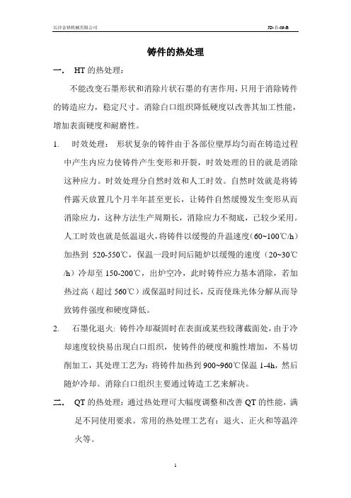 铸件的热处理