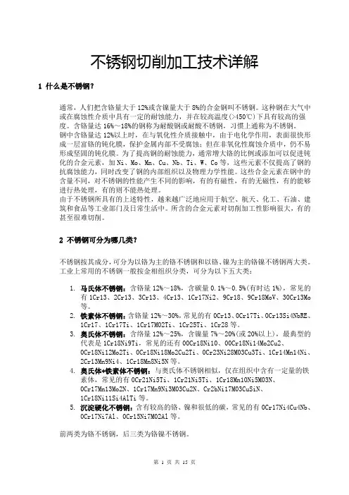 不锈钢切削加工技术详解