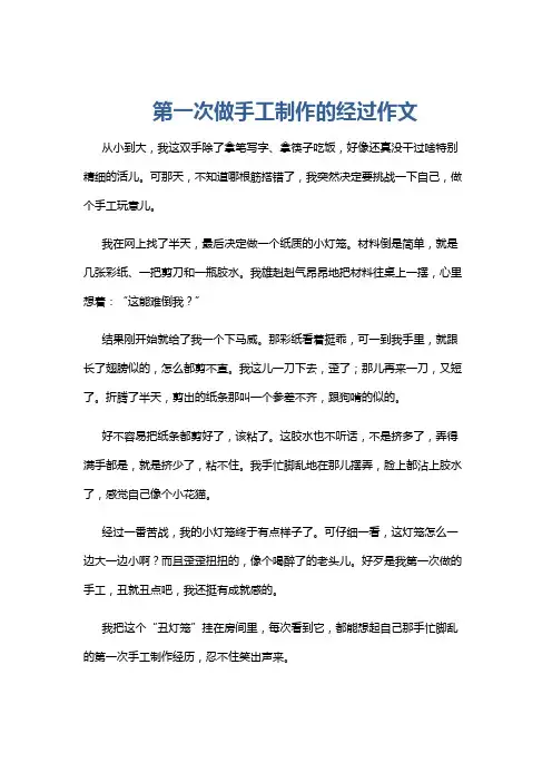 第一次做手工制作的经过作文
