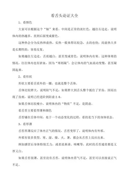 看舌头论证大全