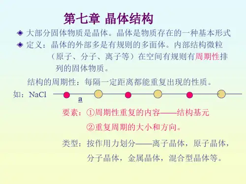 第七章晶体结构
