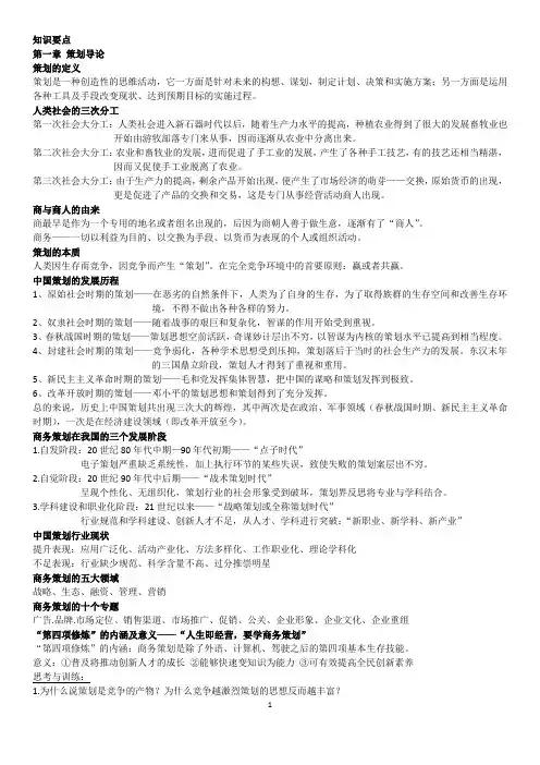 《商务策划概论》知识要点