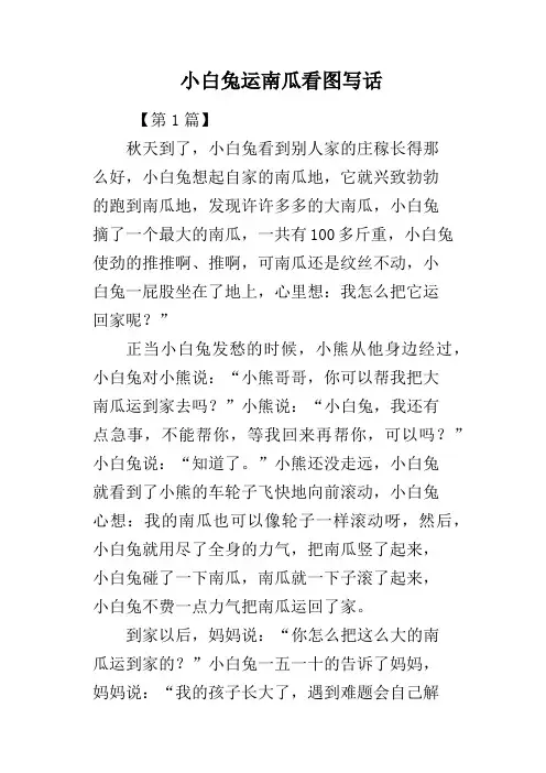 小白兔运南瓜看图写话