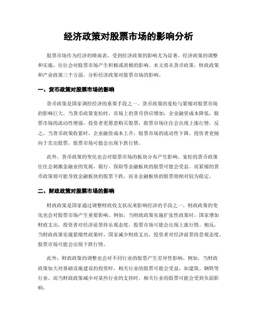 经济政策对股票市场的影响分析