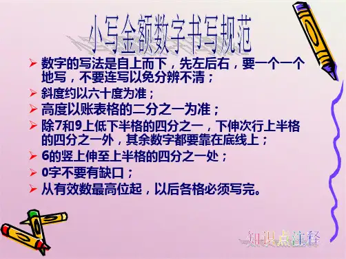 知识点注释--小写金额数字书写规范(共2张PPT)